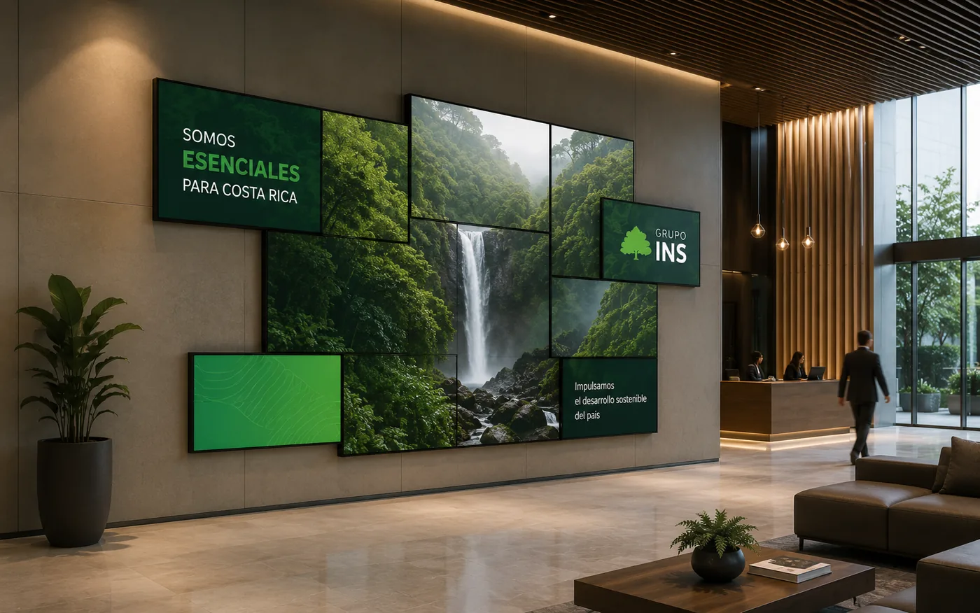 Video wall asimétrico de diseño creativo